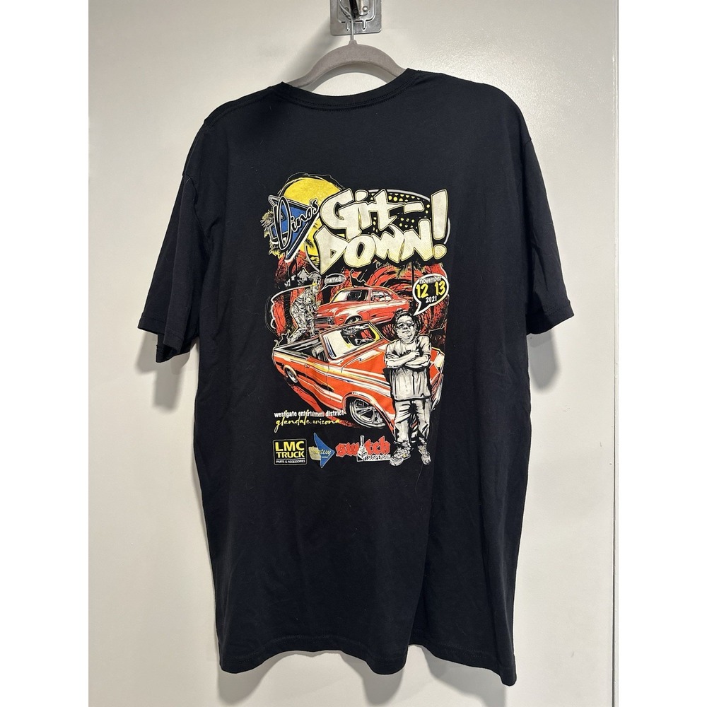 Next Level Dino's Git-Down 2021 Truck Show Graphic Tee Sz:XXL Black Cotton